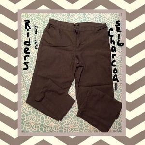Riders by Lee Sz 16m Charcaol Pin Stripe Slacks